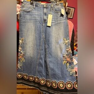 DRIFTWOOD Floral Embroidered Denim Jeans
